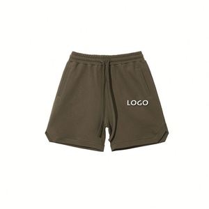 Pantalones cortos de sarga con cordón deportivo suelto de alta calidad para hombre, pantalones cortos de calle informales con bolsillo y cintura elástica para hombre - Product Image 2