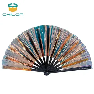 Party Fan Shining Colors Wedding Decoration Church Gifts Party Favors DIY PVC Folding Fans