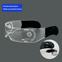 Lunettes LED Lumineuses Circuits Interstellaires, Piles Bouton Remplaçables, Lunettes de Fête LED, Longue Autonomie