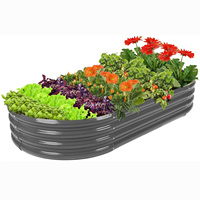 Jardinière en tôle galvanisée personnalisable pour l'extérieur, bac à fleurs de jardin en fer, lit de jardin surélevé rectangulaire
