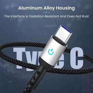 Câble USB tressé en nylon 20V 3A Type C, câble de charge rapide et de transfert de données USB C pour téléphone avec lumière - Product Image 3
