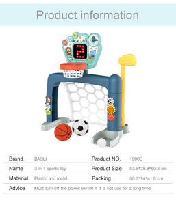 Support de basket-ball <span class=keywords><strong>3</strong></span>-en-1 pour enfants pouvant être élevé et abaissé <span class=keywords><strong>jouet</strong></span> de tir de football pour <span class=keywords><strong>garçon</strong></span> d'intérieur - Product Image 3