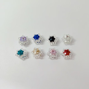 <b>Crystal</b> Snowflake Beaded Pen Charm Alloy Silver Plated Double Sided Hollow Star Shape For Pen <b>Beads</b> DIY Jewelry Accessories - Product Image 1