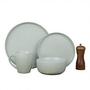 Juego de Vajilla de Cerámica Ecológica para Bodas y Cenas, con Acabado Degradado en Rojo, Precio de Fábrica - Product Image 1