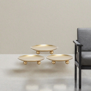 ชุดเชิงเทียนเหล็กชุบทอง 3 ชิ้น สำหรับตกแต่งงานแต่งงานและเทียนไข - Product Image 3