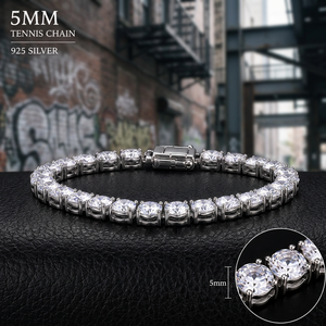 Collar de tenis de lujo de 5 mm con corte VVS, plata de ley S925, antideslustre, unisex, joyería fina, cultivado en laboratorio, certificado IGI, precio de fábrica - Product Image 3