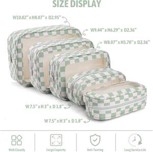 Juego de 5 Bolsas Organizadoras para Pañales, Bolsa de Aseo Aprobada por la TSA, Bolsa de Maquillaje Impermeable de TPU, Bolsas Organizadoras de Viaje - Product Image 3