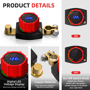 Rohs CE 250A <b>12v</b> DC Battery Disconnect <b>Switch</b> With LED Voltmeter Side Post Battery Cut Off <b>Switch</b> Manufacturer For Automotive RV - Product Image 3