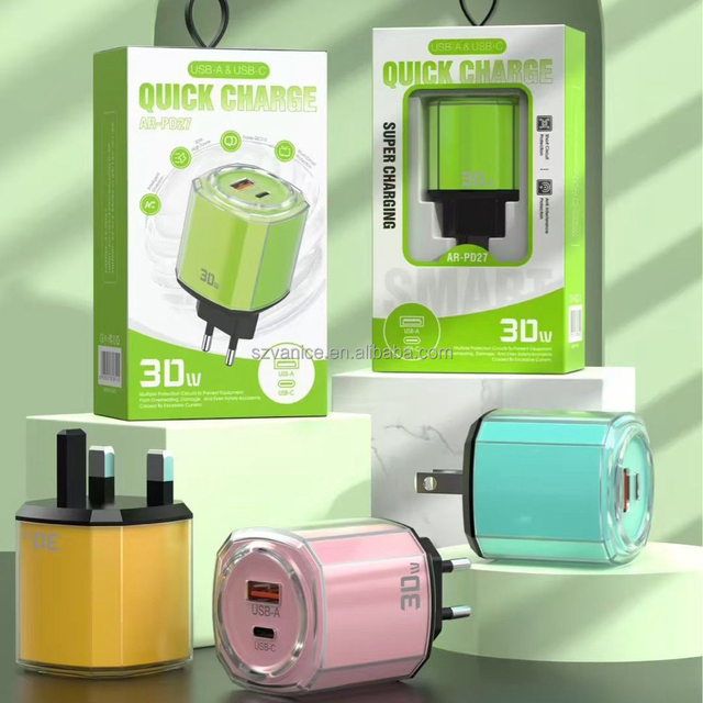 30W USB Type C Charger Quick Charge 3.0 Mobile Phone Fast Charge Power Adapter USB-C Wall Travel Charger 30W