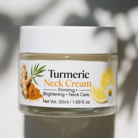 Marque privée Crème raffermissante au curcuma pour le cou Lotion naturelle raffermissante pour le visage et le cou Anti-âge Éclaircissant
