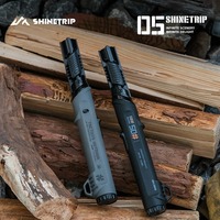Briquet à gaz butane pliable coupe-vent à flamme bleue avec interrupteur de sécurité – Indispensable pour le camping en extérieur
