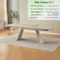 Table à manger en pierre frittée OKAY, confort premium, style minimaliste moderne, table à manger extensible en céramique rembourrée