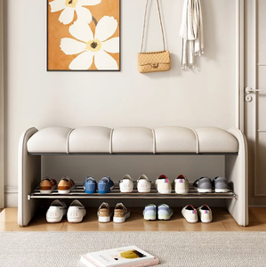 Entrée maison longue armoire à chaussures lumière luxe haut de gamme sens de la maison banc à chaussures - Product Image 1