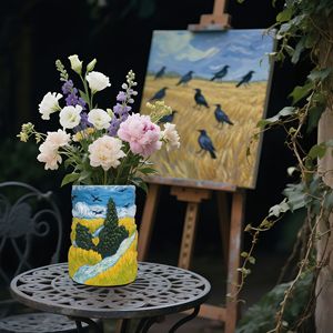 Maceta DE TRIGO inspirada en <span class=keywords><strong>Van</strong></span> <span class=keywords><strong>Gogh</strong></span>, adorno creativo y moderno para exteriores, decoración de resina pintada a mano - Product Image 1