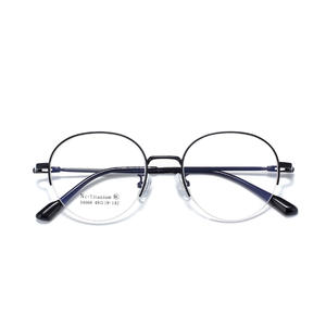 Gafas de Vista Redondas de Media Montura Danyang 34666, Ligeras, de Aleación de Titanio, Unisex, con Lentes de Resina - Product Image 4