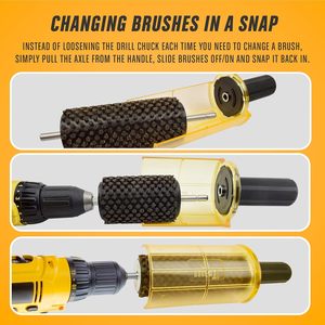 Kit de cire pour ski avec brosse rotative de 150 mm de large, axe à changement rapide SnapOut, 3 brosses (laiton, crin de cheval et nylon) pour le cirage - Product Image 6