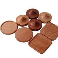 Sous-verres en bois de noyer et hêtre écologiques de 10 mm d'épaisseur, personnalisables OEM, vente en gros, design zen asiatique, logo gravable au laser pour