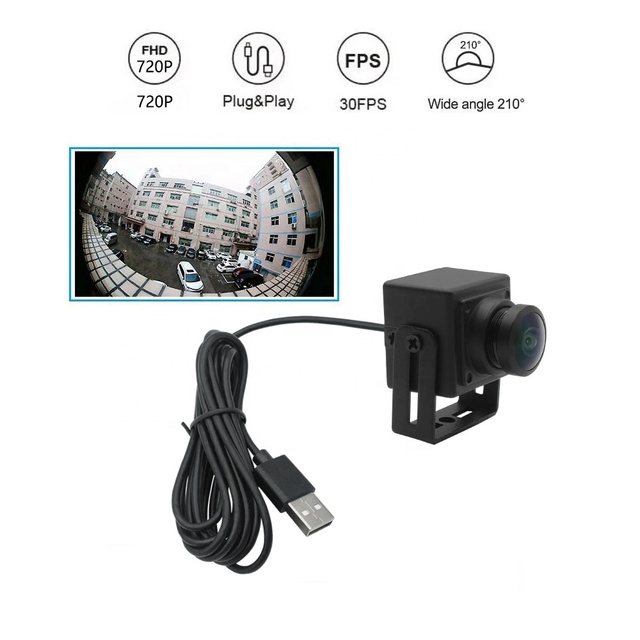 OEM Bank CCTV Mini Camera Security Wide Angle 210Degrees 22*22mm Small Size 720p UVC Industrial Mirco USB Camera for ATM Machine