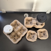 Vente en gros de gobelets à café jetables à double paroi, personnalisés, imprimés à l'écran, en pulpe de papier, 2/4 gobelets à café, porte-gobelets pour boissons chaudes