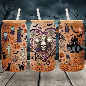 Set di Adesivi UV DTF per Halloween, Design Personalizzato Impermeabile Autoadesivo per Bicchieri e Tazze - Product Image 1