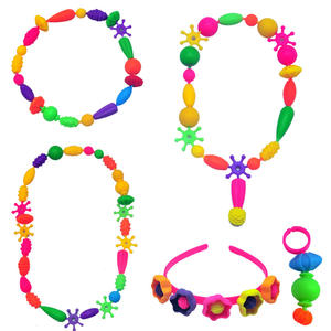 Jouets éducatifs en plastique à perles pour enfants, fabrication artisanale, pour filles, collier et <span class=keywords><strong>bracelet</strong></span> sans fil à perles Pop - Product Image 5