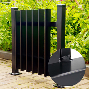 Panneau de clôture de confidentialité en aluminium de vente directe d'usine avec poteau de clôture <span class=keywords><strong>à</strong></span> lame en aluminium facilement assemblé - Product Image 6