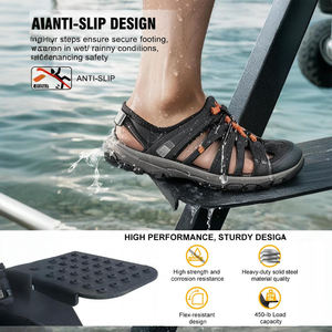 Escalera de <span class=keywords><strong>barco</strong></span> de 4 escalones, escalones de remolque con asa, escalones de remolque de <span class=keywords><strong>barco</strong></span> antideslizantes de alta resistencia, universales para remolques de bajo/pontón - Product Image 2