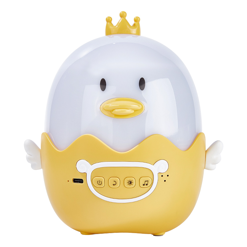 Modern 3D Decorative LED Night Light for Bluetooth Speaker Rechargeable 360° Rotating Duck for Children's Bedroom Projector