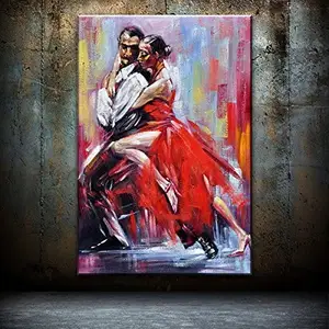 100% hand painted Dancing Couple of Tango Canvas dance Oil Painting couple sexy body art oil paintings house interior decoration