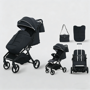 Poussette bébé multifonctionnelle portable avec barre de traction, inclinable pour les nouveau-nés, pliable d'une seule main. - Product Image 3