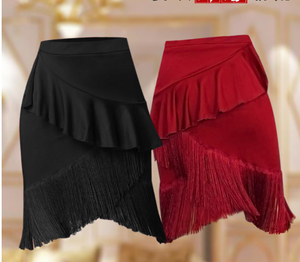 2025 falda de baile latino con borlas para niñas, venta al por mayor, traje de baile latino de manga larga para práctica de adultos - Product Image 3