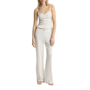 Ensemble pyjama tricoté 2 pièces pour femme, sans manches, sans bretelles, doux, long, vêtements de détente, vêtements de nuit d'été, taille élastique - Product Image 1