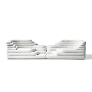 Divano in Pelle di Design Italiano, Set Modulare di Lusso Moderno <span class=keywords><strong>Terrazza</strong></span>, Divano in Legno Nordico Personalizzato per Soggiorno, Realizzato con Tessuto di Alta Qualità - Product Image 1