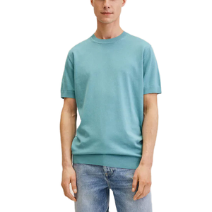 เสื้อยืดผู้ชายโลโก้แบบกำหนดเอง ผ้าฝ้ายทรงโอเวอร์ไซส์ สไตล์วินเทจ สตรีทแวร์ ระบายอากาศได้ดี เสื้อยืดลำลอง รับผลิตตามสั่ง (OEM) ขายส่งเสื้อยืดผู้ชาย - Product Image 3