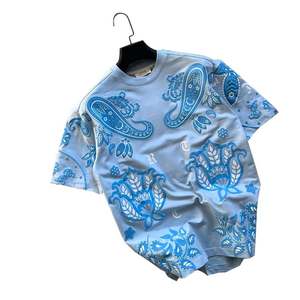 Camiseta Casual Personalizada de Punto para Unisex, 100% Algodón, 300gsm, Corte Holgado para Hombre y Mujer con Diseño Paisley - Product Image 1