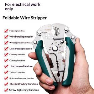 Alicates pelacables plegables al por mayor, herramienta manual multifunción para electricistas, para enrollar y crimpar - Product Image 4