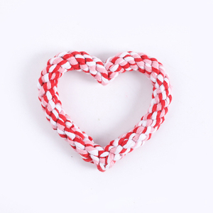 Giocattoli interattivi ODM/OEM a forma di cuore in corda di cotone per animali domestici resistenti al morso del cucciolo per la pulizia dei denti della corda di cotone - Product Image 5