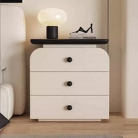 Table de chevet en bois de cerisier de style européen américain - Tables d'appoint modernes pour la chambre à coucher, meubles de chevet classiques