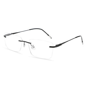 Montures de lunettes carrées sans monture en métal pour hommes Greyjack, verres en polycarbonate anti-UV Me2036 - Product Image 2