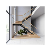 Weijia Escaliers flottants modernes en spirale Bois préfabriqué Verre Design pour les dessins et les expéditions de béton Garde-corps en fer et en verre