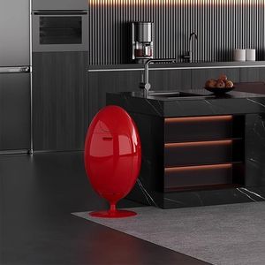Modern Egg-Shaped Standing Storage Bucket 360 Rotating Designer ABS <strong>Bin</strong> for Living Room <strong>Bedroom</strong> Decor - Product Image 5