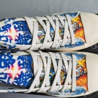 Chaussures en toile montantes imprimées personnalisées pour hommes et femmes, style streetwear, respirantes, décontractées, pour la marche et le sport, vente en gros