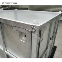 Conteneur métallique pliable et durable, boîte de palette industrielle zingué pour pneus usine de caoutchouc