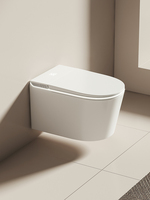 Toilette intelligente électrique en céramique murale haut de gamme 2026 avec lumière nocturne automatique pour salle de bain