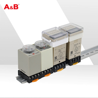 ABDH48S-S Relay Waktu Tunda Digital Dengan Basis, 5A 250VAC, AC/DC 12V/24V/220V Timer Industri