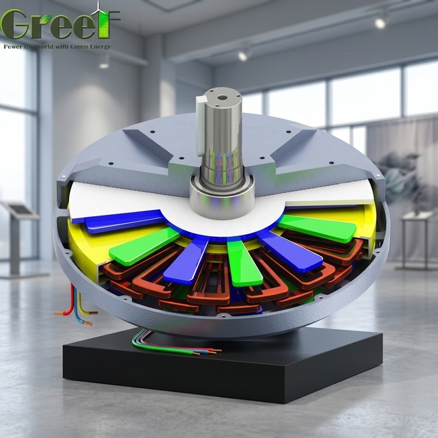 12 KW 100 rpm Efficient Energy Conversion Easy Maintenance Axial Flux Generator for Wind Turbine