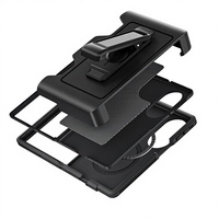 Casing Magnetik iPhone Duo Defender, Casing Ponsel Samsung Fold 8 Heavy Duty Rugged Anti Benturan, Penutup Dua Lapis dengan Klip