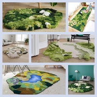 Tapis en laine fait main multicouche effet mousse, sur mesure, design personnalisé, tapis de sol en laine d'art de luxe pour la maison, le salon et les salles d'événements