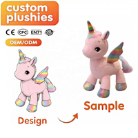 Peluche Licorne Ailée Arc-en-ciel Personnalisée, Peluche Pégase Douce avec Corne Colorée, Vente en Gros OEM ODM, Logo Personnalisé, Cadeaux pour Enfants