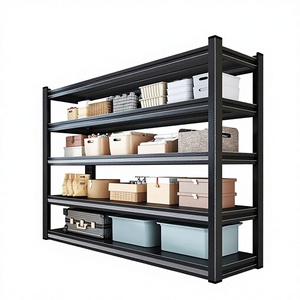 מדף אחסון רשת תיל בן 5 קומות עם קיבולת עומס של 150 ק\"ג, מתלה פלדה ומדפים לתצוגה ואחסון של סחורות במחסן - Product Image 1